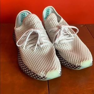 Adidas deerupt mens 12 white/grey/blue